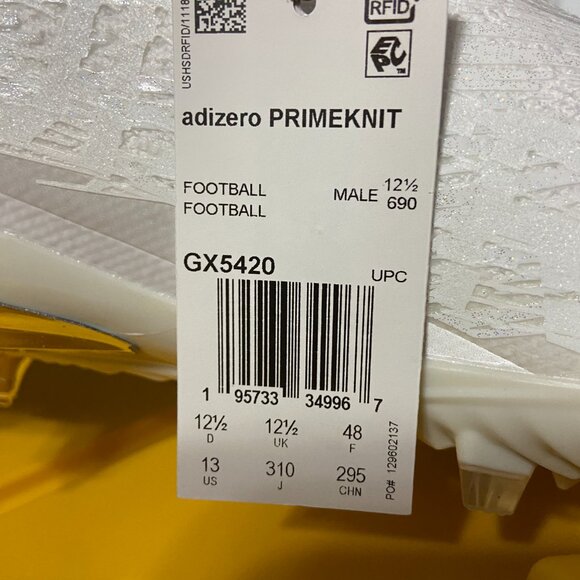 Adidas Adizero Primeknit Triple White Silver Football Cleats Mens GX5420 NEW main image 10